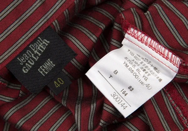 Jean-Paul GAULTIER FEMME Flint Pinned Stripe Short Sleeve Shirt K-127604_014