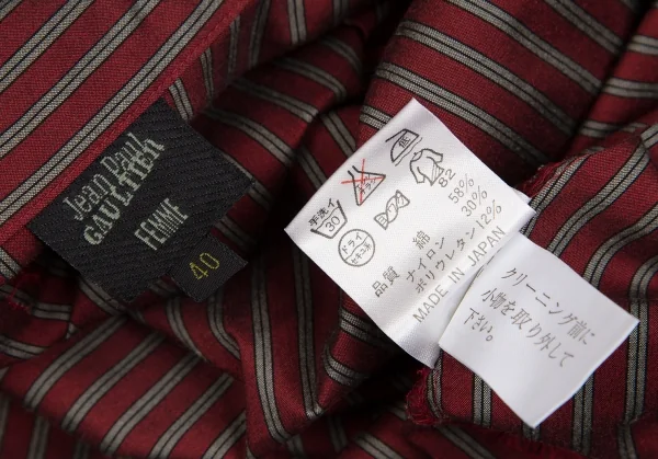 Jean-Paul GAULTIER FEMME Flint Pinned Stripe Short Sleeve Shirt K-127604_015