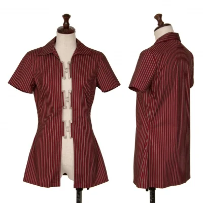 Jean-Paul GAULTIER FEMME Flint Pinned Stripe Short Sleeve Shirt