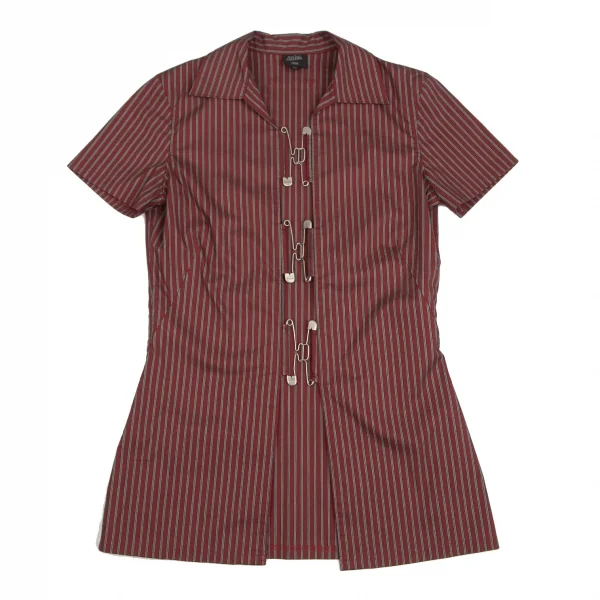 Jean-Paul GAULTIER FEMME Flint Pinned Stripe Short Sleeve Shirt K-127604_002