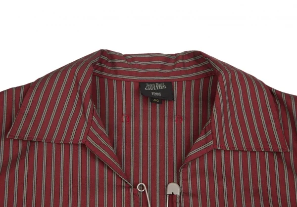 Jean-Paul GAULTIER FEMME Flint Pinned Stripe Short Sleeve Shirt K-127604_004