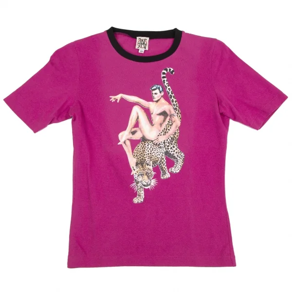 Jean-Paul GAULTIER Leopard Lover Print T Shirt Pink 40 K-127606_001