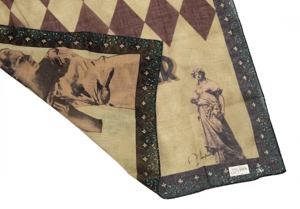 Jean-Paul GAULTIER Engraving Print Handkerchief K-127607_003