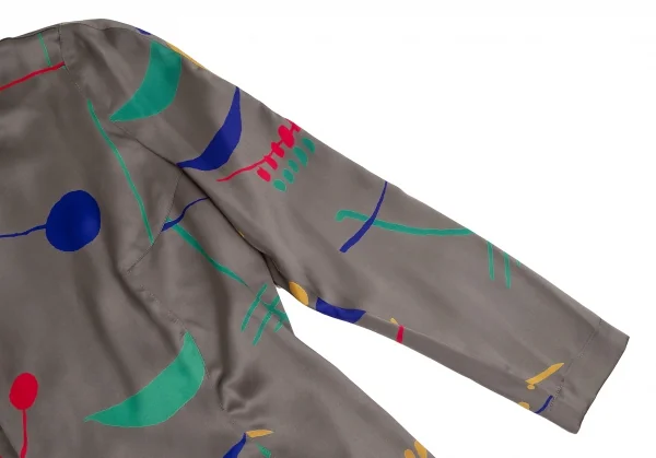 Thierry Mugler Colorful Printed Back Open Long Sleeve Shirt K-127614_004