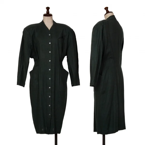Thierry Mugler Collarless Jacket Dress Forest green 9A3 K-127616_001