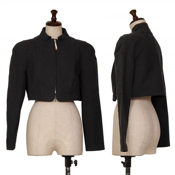 Thierry Mugler Cotton Cropped Jacket Charcoal 9AR K-127617_001