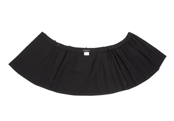 marcel marongiu Stretch Wool Pleated Switching Wrap Skirt K-127618_010