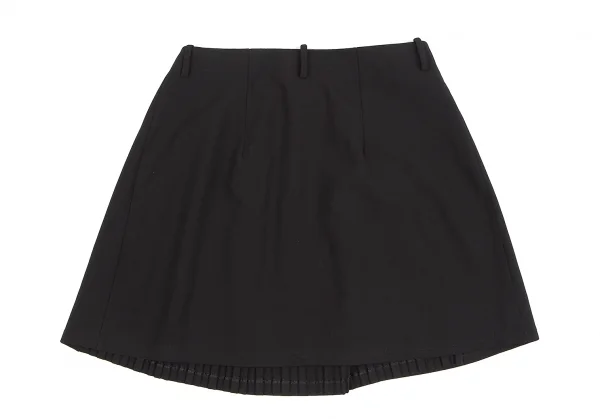marcel marongiu Stretch Wool Pleated Switching Wrap Skirt K-127618_011