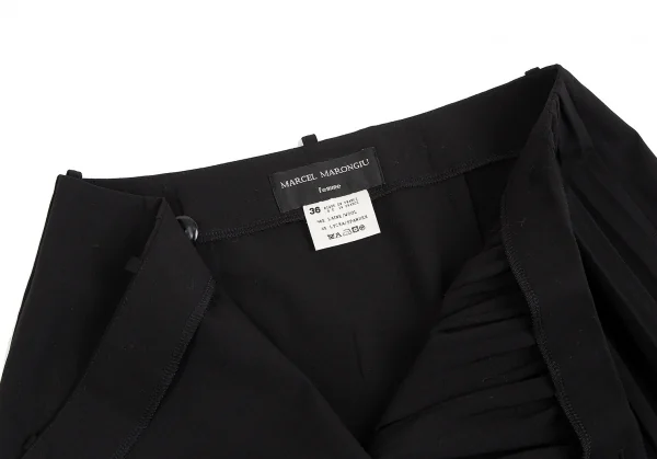 marcel marongiu Stretch Wool Pleated Switching Wrap Skirt K-127618_006