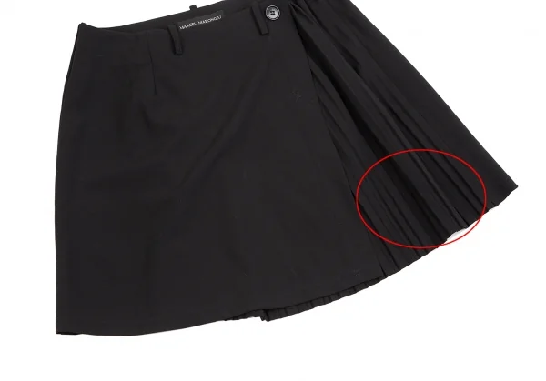 marcel marongiu Stretch Wool Pleated Switching Wrap Skirt K-127618_008