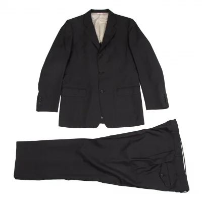 コムデギャルソン オムドゥCOMME des GARCONS HOMME DEUX シルク混ウールセットアップスーツ チャコール