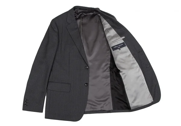 コムデギャルソン オムCOMME des GARCONS HOMME ウールストライプセットアップスーツ グレーM K-127627_008