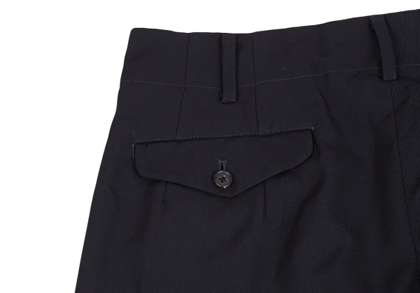 ヨウジヤマモト プールオムYohji Yamamoto POUR HOMMEウールギャバタックパンツ 紺M K-127636_013