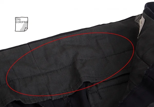 ヨウジヤマモト プールオムYohji Yamamoto POUR HOMMEウールギャバタックパンツ 紺M K-127636_005