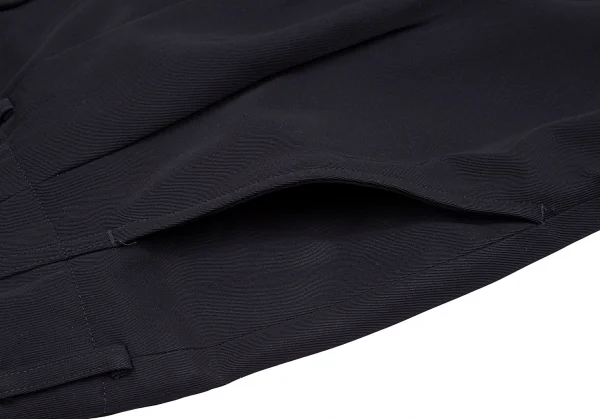 ヨウジヤマモト プールオムYohji Yamamoto POUR HOMMEウールギャバタックパンツ 紺M K-127636_007