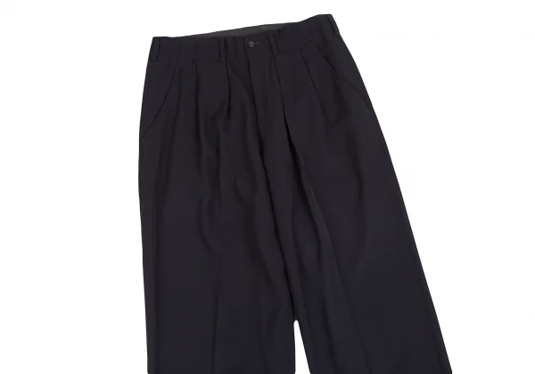 ヨウジヤマモト プールオムYohji Yamamoto POUR HOMME ウールギャバダブルセットアップスーツ 紺L・M K-127637_010