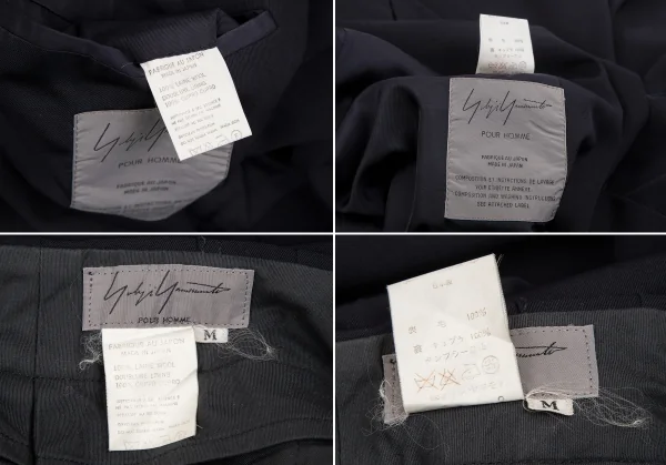 ヨウジヤマモト プールオムYohji Yamamoto POUR HOMME ウールギャバダブルセットアップスーツ 紺L・M K-127637_018