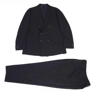 ヨウジヤマモト プールオムYohji Yamamoto POUR HOMME ウールギャバダブルセットアップスーツ