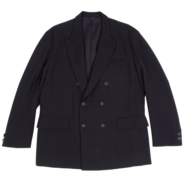 ヨウジヤマモト プールオムYohji Yamamoto POUR HOMME ウールギャバダブルセットアップスーツ 紺L・M K-127637_002
