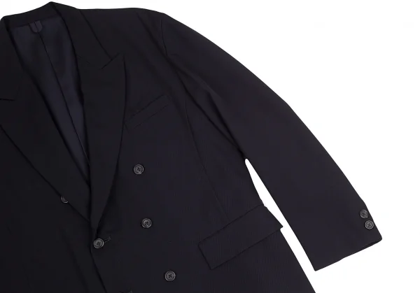 ヨウジヤマモト プールオムYohji Yamamoto POUR HOMME ウールギャバダブルセットアップスーツ 紺L・M K-127637_004