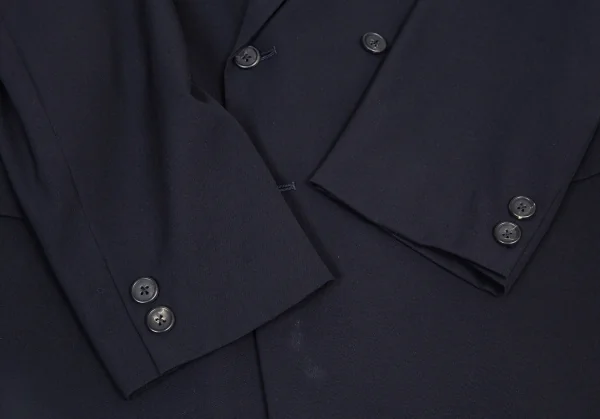 ヨウジヤマモト プールオムYohji Yamamoto POUR HOMME ウールギャバダブルセットアップスーツ 紺L・M K-127637_005