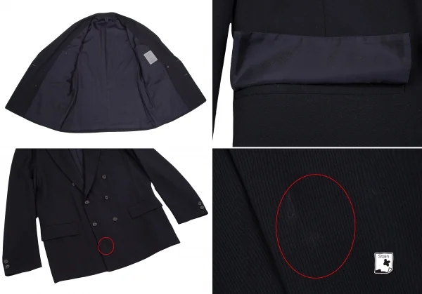 ヨウジヤマモト プールオムYohji Yamamoto POUR HOMME ウールギャバダブルセットアップスーツ 紺L・M K-127637_007