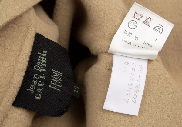 Jean-Paul GAULTIER FEMME Wool Pleated Long Coat K-127652_018