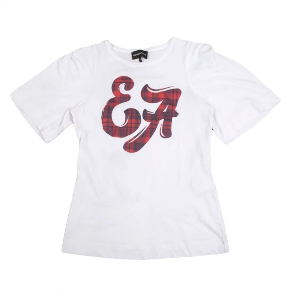 EMPORIO ARMANI Checker Logo Printed T-shirt White 38 K-127684_001