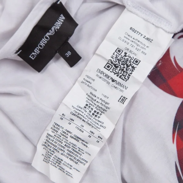 EMPORIO ARMANI Checker Logo Printed T-shirt K-127684_014