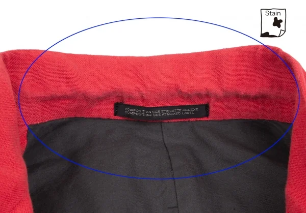 ヨウジヤマモト プールオムYohji Yamamoto POUR HOMME民族刺繍バイカラージャケット 赤黒M K-127724_003