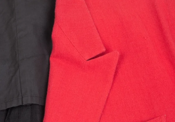 ヨウジヤマモト プールオムYohji Yamamoto POUR HOMME民族刺繍バイカラージャケット 赤黒M K-127724_004