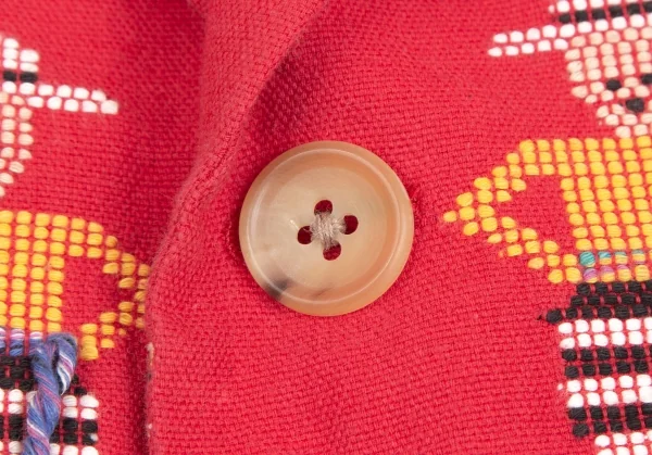 ヨウジヤマモト プールオムYohji Yamamoto POUR HOMME民族刺繍バイカラージャケット 赤黒M K-127724_006