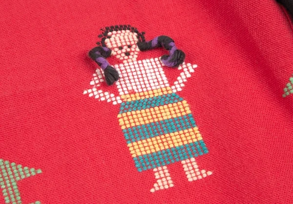 ヨウジヤマモト プールオムYohji Yamamoto POUR HOMME民族刺繍バイカラージャケット 赤黒M K-127724_009