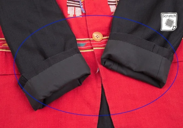 ヨウジヤマモト プールオムYohji Yamamoto POUR HOMME民族刺繍バイカラージャケット 赤黒M K-127724_012