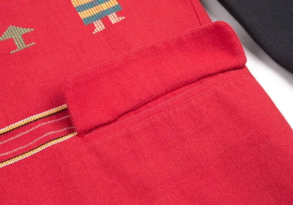 ヨウジヤマモト プールオムYohji Yamamoto POUR HOMME民族刺繍バイカラージャケット 赤黒M K-127724_014