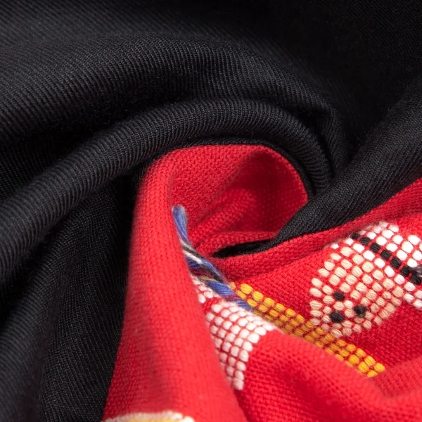 ヨウジヤマモト プールオムYohji Yamamoto POUR HOMME民族刺繍バイカラージャケット 赤黒M K-127724_018