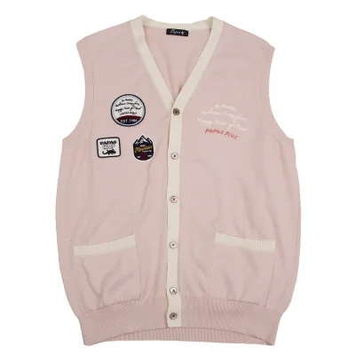 Papas+ Patch & Embroidery Cotton Knit Vest