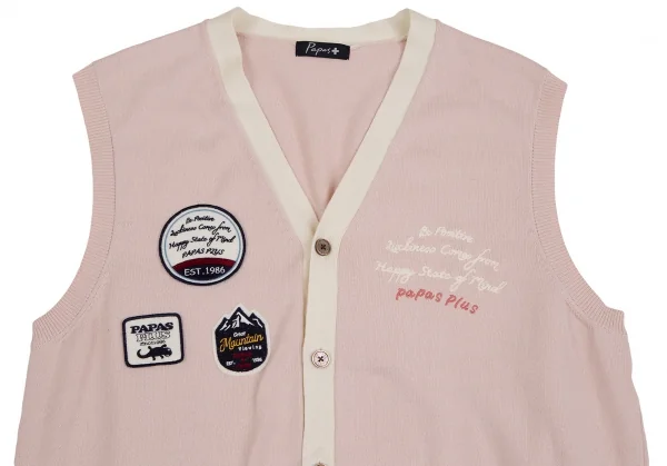 Papas+ Patch & Embroidery Cotton Knit Vest K-127734_002