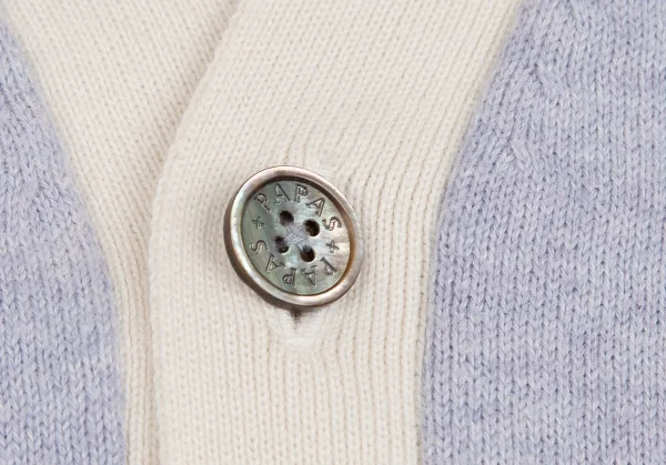 パパスプラスPapas+ コットンパッチ刺繍デザインVネックニットベスト 水色L K-127735_005