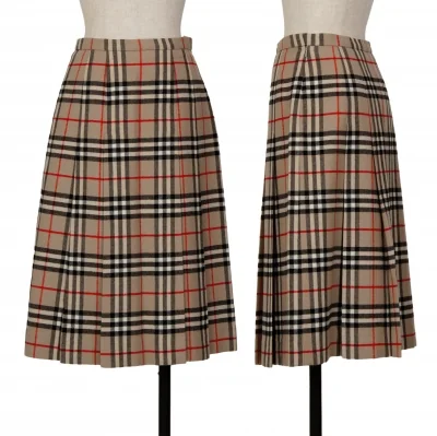Burberrys' Wool Check Pleats Skirt