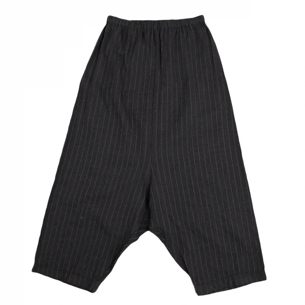 COMME des GARCONS Stripe Wool Dropped Crotch Pants Grey SS K-127754_001