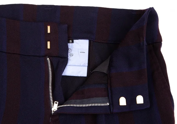トリココムデギャルソンtricot COMME des GARCONS 製品染めウールコットンストライプパンツ 紺茶S K-127757_003