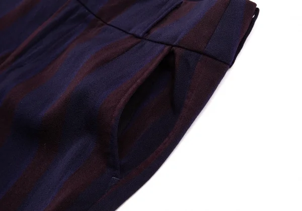 トリココムデギャルソンtricot COMME des GARCONS 製品染めウールコットンストライプパンツ 紺茶S K-127757_007