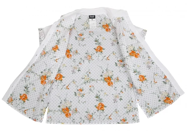 ディーアンドジーD&G フラワードットプリントドルマンスリーブシャツ 白青オレンジ40 K-127769_012