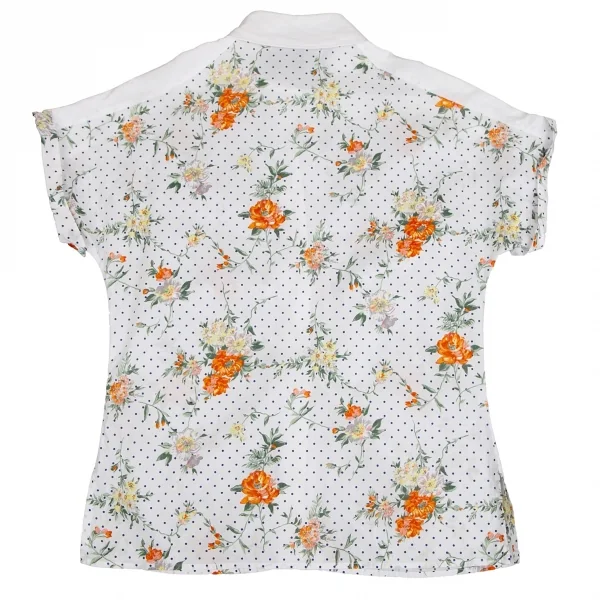 ディーアンドジーD&G フラワードットプリントドルマンスリーブシャツ 白青オレンジ40 K-127769_013