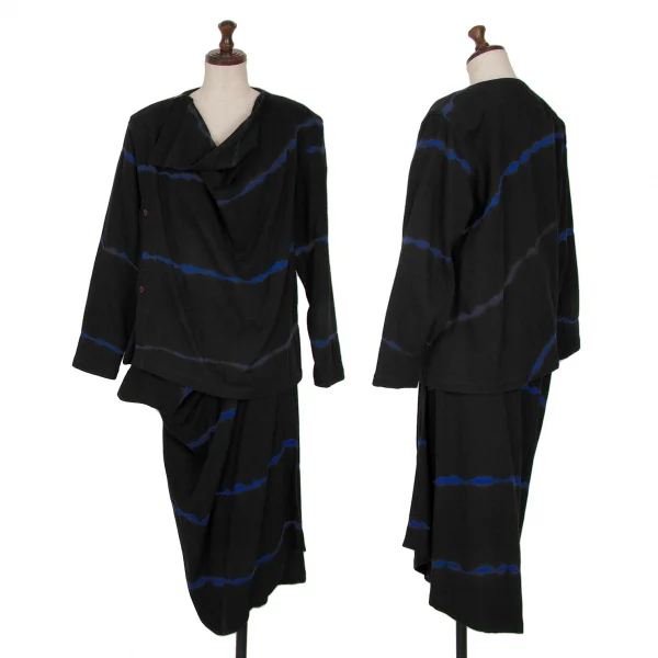 ISSEY MIYAKE Wool Blur Line Drape Blouse K-127801_016