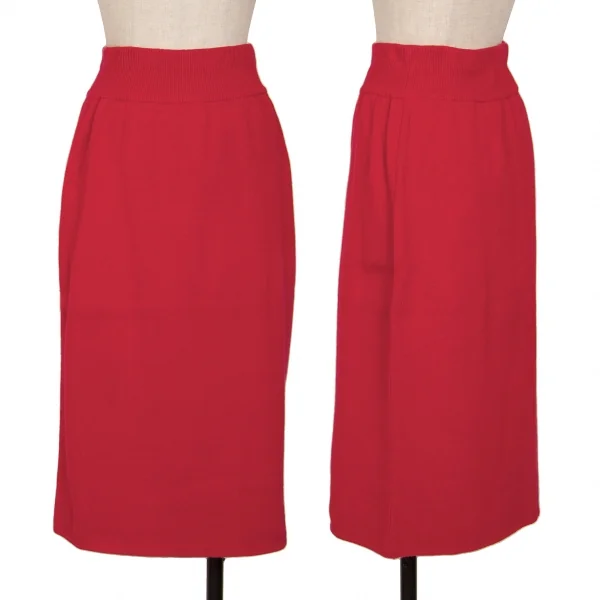 ISSEY MIYAKE Cotton Rib Skirt Red M K-127807_001