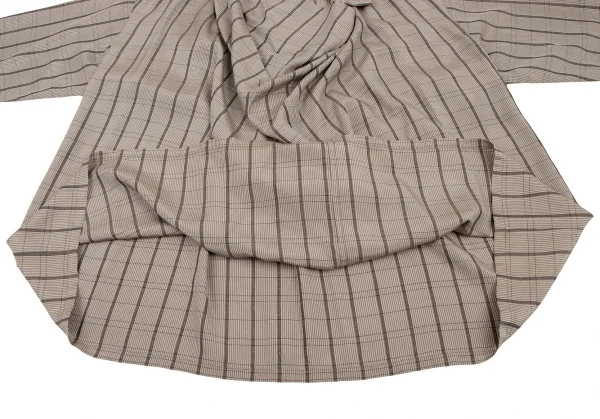 ISSEY MIYAKE Silk Cupra Check Long Sleeve Shirt K-127823_012