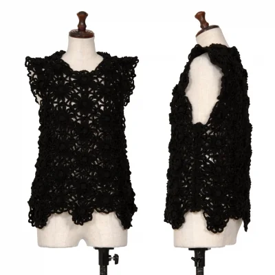 COMME des GARCONS Floral Crochet Knit Vest
