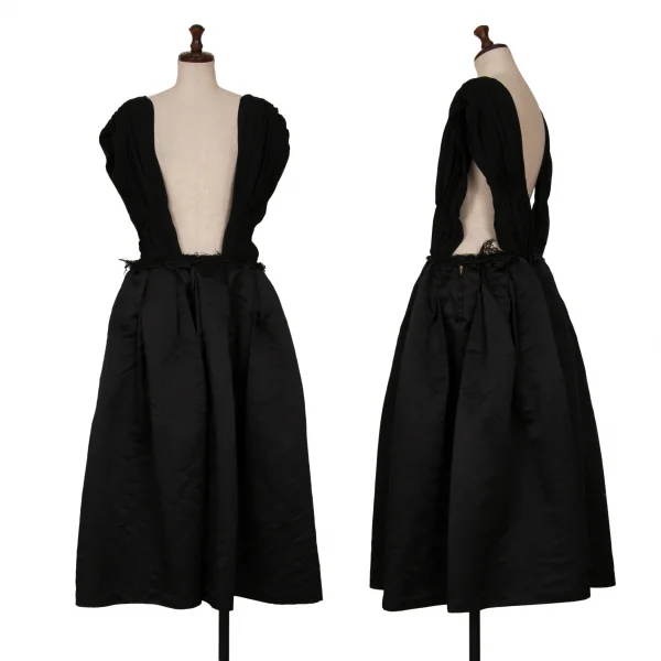 COMME des GARCONS Gather Chiffon Shoulder Poly Skirt Black S K-127840_001